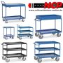 Table top carts with steel sheet trays