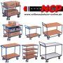 Shelved material trolley with 3 shelves 850 x 500