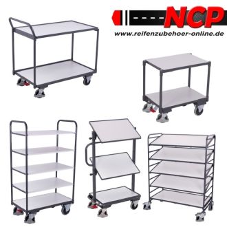 Assembly trolley with boards two-sided