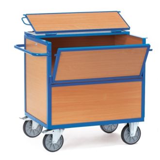 Wooden box trolley carts with cover