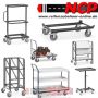 Storage trolley with 3 plastic boxes