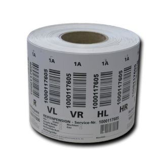 Rolle Etiketten Reifen - 7fach Premiumkennzeichnung mit Barcode