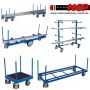 Heavy-duty material trolley with posts 1380x880