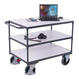 Table service trolley with 3 loading surfaces 1040x500x875