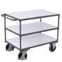 Table service trolley with 3 loading surfaces