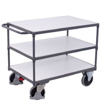 Table service trolley with 3 loading surfaces 400 kg