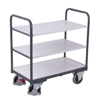Shelved service trolley low ESD version 1000x600