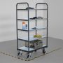 Shelved trolley 5 shelves high ESD version 1000x700
