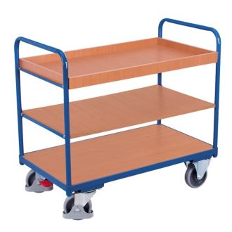 Shelf trolley with 1 tray and 2 shelves