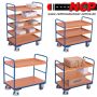 Shelf trolley 2 trays wood-based sheet material