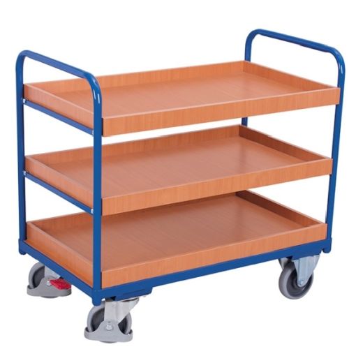 Shelf transport material trolley 3 trays 965 x 555