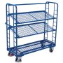 Shelf material stand trolley 3 mesh shelves