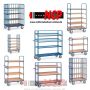 Shelf material stand trolley 3 mesh shelves variable