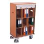 Document trolley filing cabinets with 9 compartments
