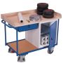 Workshop trolley  cabinet 2 tiers worktop with edge 400 kg