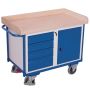 Workshop trolley cabinet drawers with worktop with edge