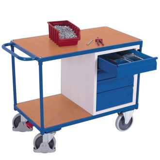 Workshop trolley with 2 tiers 4 drawers 1000 x 600