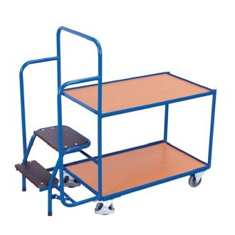 Order picking trolley with steps 1000x590 mm