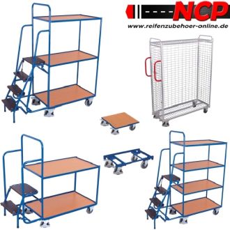 Order picking trolley with steps 1495 x 600 x 1900