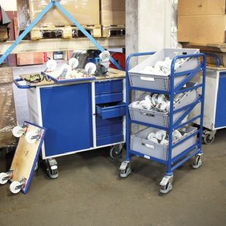 Euro box trolley with 3 boxes 410x610 mm