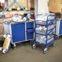 Euro-Kasten-Wagen mit 3 Kunststoff-Kisten
