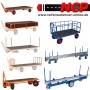 Flatbed hand truck with tubular steel end walls 930x700 mm