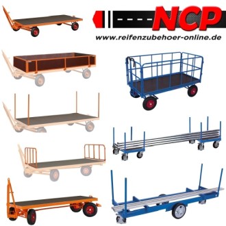 Flatbed hand truck with tubular steel end walls 1930x1000 mm