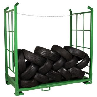 The tyre stacking rack with tension chain