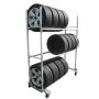 Tire trolley with 3 levels without side wall