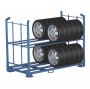 Tyre Tire stacking rack with carrier tubes