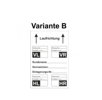 Reifen-Aufkleber zum Beschriften: Ordnung im Lager
