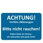 Aufkleber Mietwagen Vorführwagen nicht rauchen