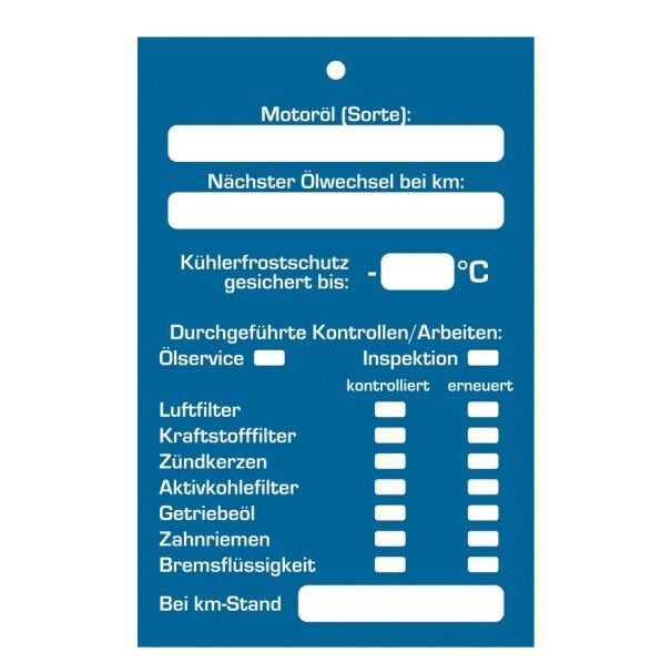 Ölwechsel Anhänger Drahtlos Firmenlogo Wasserfest Premium KFZ- Service