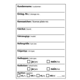 Rad-Kennzeichnung Reifen Aufkleber 100 Stück