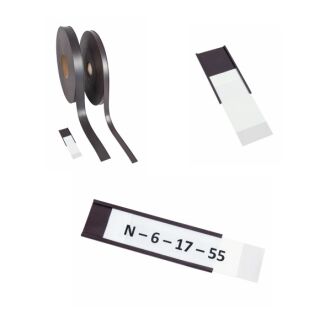 Magnet Etikettenträger mit Etikett Klarsichtfolie