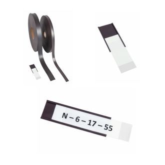 Magnet Etikettentr&auml;ger mit Etikett Klarsichtfolie