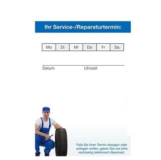 Block Terminzettel Kundendienst Autowerkstatt