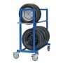 Reifentransportwagen mit 2 Ebenen Griff blau