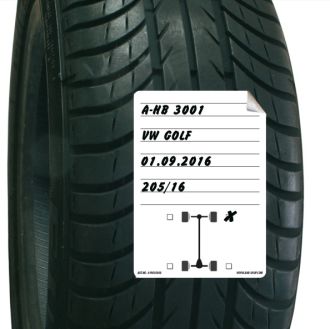 Aufkleber spezial Reifen-Einlagerung wei&szlig; A6