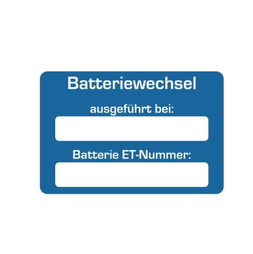 Aufkleber Batteriewechsel ausgeführt 250 Stück