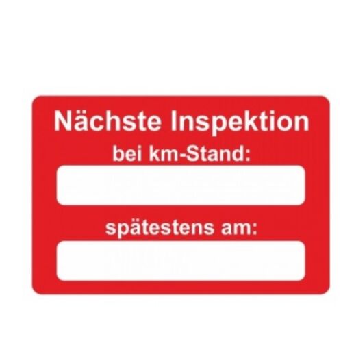 Aufkleber Service nächste Inspektion rot 250 Stück