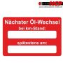 Aufkleber Service Nächster Öl-Wechsel 250 Stück