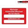 Aufkleber Nächster Kühlmittel-Wechsel 250 Stück