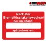 Aufkleber nächster Bremsflüssigkeitswechsel 250 Stück
