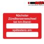 Aufkleber Service nächster Zündkerzen-Wechsel