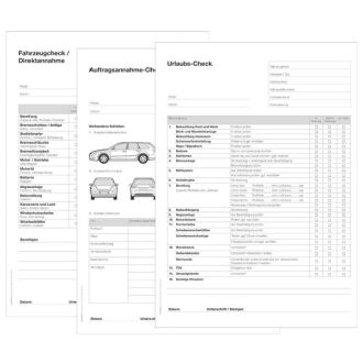 Block Formular Gebrauchtwagen-Überprüfung 50...