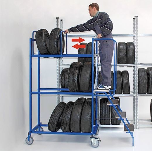 Reifenschlitten für Reifenwagen mit Treppe