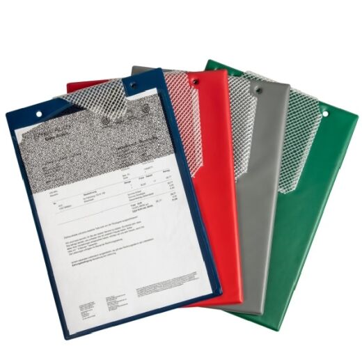 Auftragstasche mit verpixeltem Adressfeld blau
