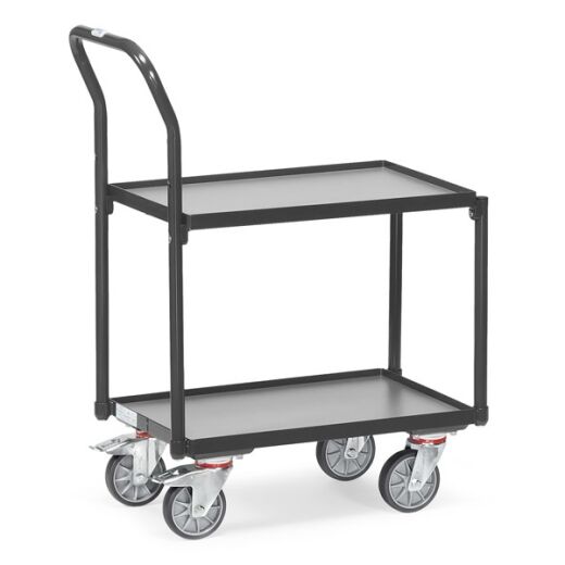Etagen-Roller 2 Böden aus Holz mit Bügel