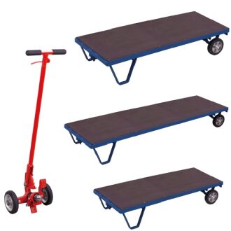Handwagen mit 2 Wände aus Holz 2-Achser